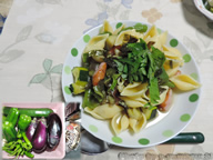 なすとピーマンの和風パスタ