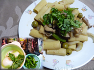 玉ねぎときのこの和風パスタ